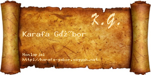 Karafa Gábor névjegykártya